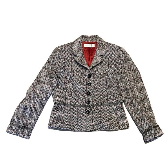 Tahari Jackets & Blazers - Tahari Arthur S. Levine Womens Petite Patterned Peacoat Size 12p